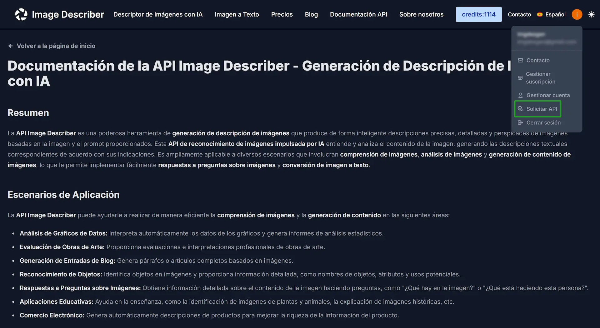 API for Image Describer